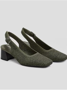 VIVAIA Melody Pro Dark Olive Slingback Low Heel Pumps